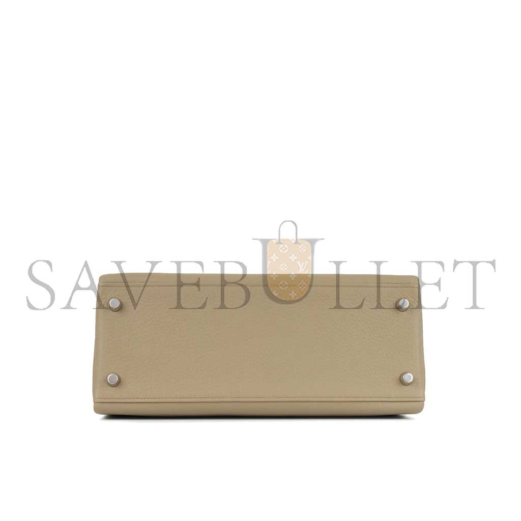 HERMÈS KELLY 28 TURTLEDOVE GRAY SILVER BUCKLE (28*22*10cm)